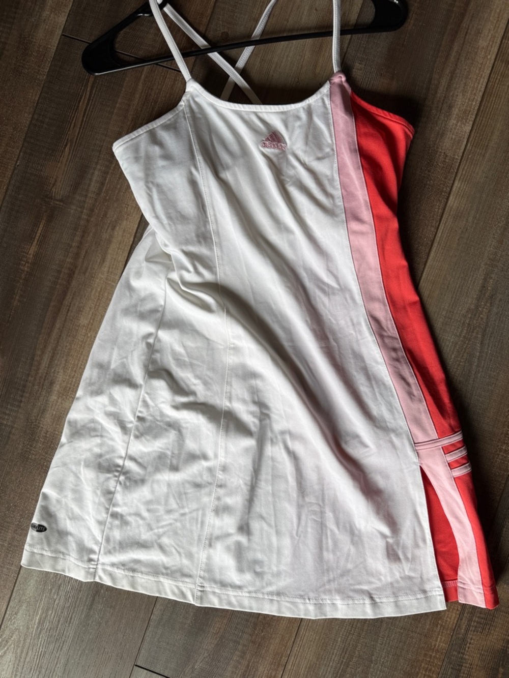 adidas White Pink Red Strappy Tennis Dress